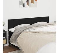 LAPOOH Têtes de lit 2 pcs Noir 100x5x78/88 cm Tissu,Tete de lit capitonnée,tête de lit à Poser au Sol