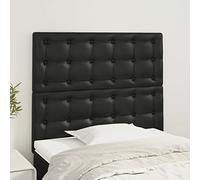 LAPOOH Têtes de lit 2 pcs Noir 80x5x78/88 cm Similicuir,Tete de lit capitonnée,tête de lit à Poser au Sol