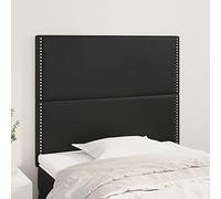 LAPOOH Têtes de lit 2 pcs Noir 80x5x78/88 cm Similicuir,Tete de lit capitonnée,tête de lit à Poser au Sol