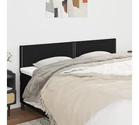LAPOOH Têtes de lit 2 pcs Noir 80x5x78/88 cm Tissu,Tete de lit capitonnée,tête de lit à Poser au Sol