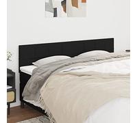 LAPOOH Têtes de lit 2 pcs Noir 80x5x78/88 cm Tissu,Tete de lit capitonnée,tête de lit à Poser au Sol