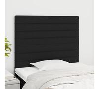 LAPOOH Têtes de lit 2 pcs Noir 80x5x78/88 cm Tissu,Tete de lit capitonnée,tête de lit à Poser au Sol