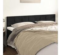 LAPOOH Têtes de lit 2 pcs Noir 80x5x78/88 cm Velours,Tete de lit capitonnée,tête de lit à Poser au Sol