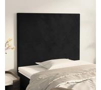 LAPOOH Têtes de lit 2 pcs Noir 80x5x78/88 cm Velours,Tete de lit capitonnée,tête de lit à Poser au Sol