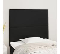 LAPOOH Têtes de lit 2 pcs Noir 90x5x78/88 cm Similicuir,Tete de lit capitonnée,tête de lit à Poser au Sol