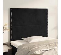 LAPOOH Têtes de lit 2 pcs Noir 90x5x78/88 cm Velours,Tete de lit capitonnée,tête de lit à Poser au Sol