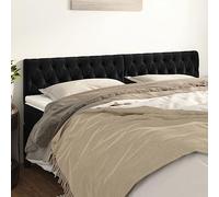LAPOOH Têtes de lit 2 pcs Noir 90x7x78/88 cm Velours,Tete de lit capitonnée,tête de lit à Poser au Sol