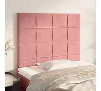 LAPOOH Têtes de lit 2 pcs Rose 80x5x78/88 cm Velours,Tete de lit capitonnée,tête de lit à Poser au Sol
