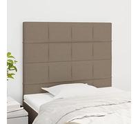 LAPOOH Têtes de lit 2 pcs Taupe 80x5x78/88 cm Tissu,Tete de lit capitonnée,tête de lit à Poser au Sol