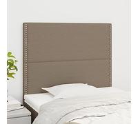 LAPOOH Têtes de lit 2 pcs Taupe 90x5x78/88 cm Tissu,Tete de lit capitonnée,tête de lit à Poser au Sol