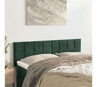 LAPOOH Têtes de lit 2 pcs Vert foncé 72x5x78/88 cm Velours,Tete de lit capitonnée,tête de lit à Poser au Sol