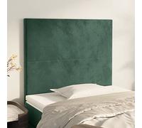 LAPOOH Têtes de lit 2 pcs Vert foncé 80x5x78/88 cm Velours,Tete de lit capitonnée,tête de lit à Poser au Sol