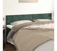 LAPOOH Têtes de lit 2 pcs Vert foncé 80x5x78/88 cm Velours,Tete de lit capitonnée,tête de lit à Poser au Sol