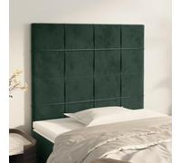 LAPOOH Têtes de lit 2 pcs Vert foncé 80x5x78/88 cm Velours,Tete de lit capitonnée,tête de lit à Poser au Sol