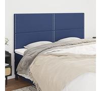 LAPOOH Têtes de lit 4 pcs Bleu 100x5x78/88 cm Tissu,Tete de lit capitonnée,tête de lit à Poser au Sol