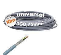 Lapp 0015603 Ölflex 150 CY Câble de commande 3G0,75 mm² 19 AWG I Blindé avec conducteur de protection I Câble de commande 3 fils I Marquage UL I Résistant aux produits chimiques et à l'huile I Câble
