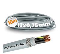 Lapp 0026224 ÖLFLEX CLASSIC FD 810 CY Câble de commande en PVC, 12 x 0,75 mm², avec conducteur de protection vert/jaune, compatible avec les chaînes de remorquage, câble de commande blindé, 12 fils,