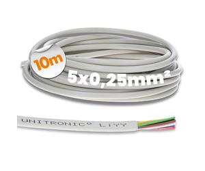 Lapp 0028305 UNITRONIC LiYY Câble de données en PVC 5 x 0,25 mm² I Câble de signal I Câble de sonnette I Rallonge de câble LED 5 fils I Câble de soudure pour platine 10 m