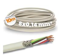 Lapp 0034308 LiYCY Câble de commande blindé 8 x 0,14 mm² I Câble de données en PVC gris I Câble de connexion LED I Câble de commande 8 fils pour armoires électriques