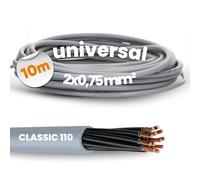 Lapp 10 m Ölflex Classic 110 Câble de Commande 2x0,75 mm² Gaine PVC Gris
