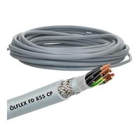 Lapp 10 mètres 0027639 ÖLFLEX FD 855 CP Câble de commande blindé très flexible 7 x 1 mm² gris avec conducteur de protection pour chaîne de remorquage I 300/500 V I Sans halogène I Gaine en