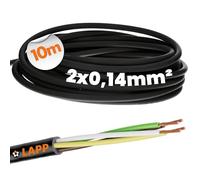 Lapp 1030200 LiYY Câble de commande en PVC 2 x 0,14 mm² noir I Câble LED 2 fils I Câble de données I Câble de signal I Câble soudable
