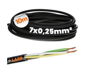 Lapp 1030222 LiYY Câble de Commande 10 m, 7x0,25 mm², Noir - Câble LED | Câble de données et signal multibrin flexible en PVC pour électronique, modélisme RC et transmission de signaux MSR.
