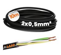 Lapp 1030255 LiYY Câble de commande en PVC 2 x 0,5 mm² noir I Câble LED 2 fils I Câble de données I Câble de signal I Câble soudable
