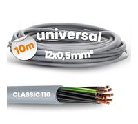 Lapp 1119012 Ölflex Classic 110 Câble de commande en PVC 12 x 0,5 mm² I Câble de commande 12 fils I Câble gainé 12 G0,5 mm² avec conducteur de protection vert-jaune 10 m