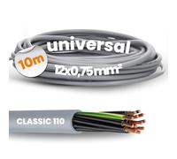 Lapp 1119112 Ölflex Classic 110 Câble de commande en PVC 12 x 0,75 mm² avec conducteur de protection vert et jaune 12 G0,75 mm² I Câble de commande 12 fils I Câble 12 fils 12 fils
