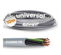 Lapp 1119204 Ölflex Classic 110 4G1mm² Câble de Commande PVC 10m | Fil conducteur de protection vert-jaune, résistant à l'huile, gaine grise ignifuge VDE pour pose fixe ou flexible