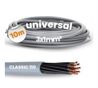 Lapp 1119853 Ölflex Classic 110 Câble de Commande PVC, 3 x 1 mm², 10 m | Fil gainé flexible résistant à l'huile pour outils et machines, installation en milieu sec ou humide, norme VDE gris