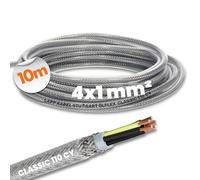 Lapp 1135204 Ölflex Classic 110 CY Câble de commande blindé 4 x 1 mm² avec conducteur de protection vert et jaune I Câble blindé 4 fils I Câble de commande 4 fils avec blindage I Gaine extérieure