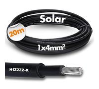 20 mètres Lapp 1023759 H1Z2Z2-K, VERSION OPTIMISÉE 1x4 BK I Câble pour technique solaire I Câble solaire pour l'extérieur I Résistant aux UV I Sans halogène I Robuste I Étanche à l'eau