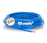 Lapp 4520025 Fil de Câblage H07V-K 10 mm² Bleu, Câble Unipolaire, 5 m | Câble de cuivre nu souple de classe 5, gaine PVC, idéal pour systèmes de commutation et de distribution en milieu sec