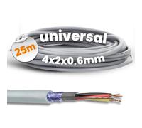 Lapp Câble téléphonique 25 m 1591303 4 x 2 x 0,6 mm J-Y (ST) Y Câble téléphonique 4 x 2 x 0,6 blindé I Câble de communication I Câble sonnerie 8 fils I Câble d'alarme