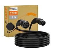 Lapp Mobility Câble de charge Type 2 61784 Mode 3 – 22 kW 32 A 3 phases 7 m IP55 Noir