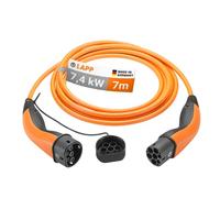 Lapp Mobility Câble de recharge 61791 Type 2 7,4 kW 32 A monophasé 7 m Orange Made in Germany
