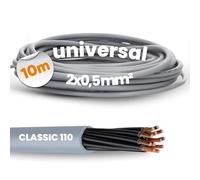 Lapp 1119752 Ölflex Classic 110 Câble de commande en PVC 2 x 0,5 mm² sans conducteur de protection vert/jaune I Câble de commande 2 fils I Câble 2 fils 10 m