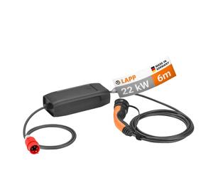 LAPP MOBILITY Station de Recharge de Type 2 22kW / Basic / 32A / 3-Phases/Câble de Recharge/Mode 2 / 6m