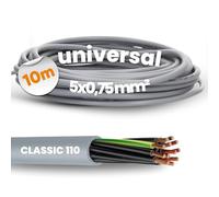 Lapp Ölflex Classic 110 Câble de Commande PVC 5x0,75 mm² Gris 10 m | Fil électrique flexible résistant à l'huile, certifié VDE, ignifuge, pour machines et outils, gaine gris RAL 7001
