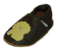 Lappade Lion Marron Chaussures Cuir Souple pour Enfant bébé Garçon Fille avec Semelle en Daim Art. 415 Taille 25/26 EU XXL