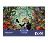 l'appel de la Nature avec des Loups polis Puzzle en Bois Imperméable Puzzles De 1000 Pièces pour Adultes Coloré De Décoration pour La Maison