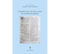 L'apport de l'oeuvre latine de Maître Eckhart