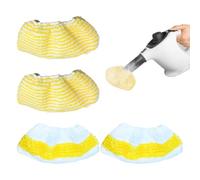 LAPQOS Adaptateurs pour nettoyeurs vapeur,4 housses de balai en microfibre. Housse de balai rayée + lingette de rechange incurvée pour le nettoyage des sols.