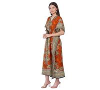 LAPSHA'S Robe caftan pour femme - Robe de plage - Imprimé ethnique tribal - Grande taille - Kimono ample, Orange, 28