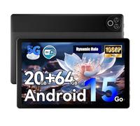 Laptok Android 15 Tablet 10 Zoll - 20GB RAM (4+16) 64GB ROM + 1TB TF, IPS Display 800×1280, Octa-Core, Dual Kamera, 5000mAh Akku, WiFi6+Bluetooth 5.4, Type-C, Schwarz