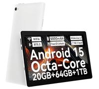 Laptok Tablet 10 pollici Android 15 Tablet Con Octa-Core, Face ID, 20GB+64GB+1TB Espansione, 1280 * 800 HD IPS Touchscreen, Tablet Android Con WiFi 6 BT5.3, Doppia Fotocamera 5MP+8MP, Widevine L1