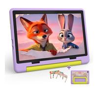 Laptok Tablette Enfants 10 Pouces, Android Tablette pour Enfants Éducative avec Contrôle Parental, 8Go+64Go Ext 1To, Octa-Core, Widevine L1, WiFi 6, BT5.0, 5000mAh, Étui Antichoc (Violet)