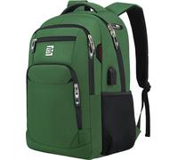 Laptop Backpack,Business Travel Anti Theft Slim Durable Laptops Backpack With Usb Charging Port,Water Resistant College Computer Bag For Women & Men Fits 15.6 Inch Laptop And Notebook-Green